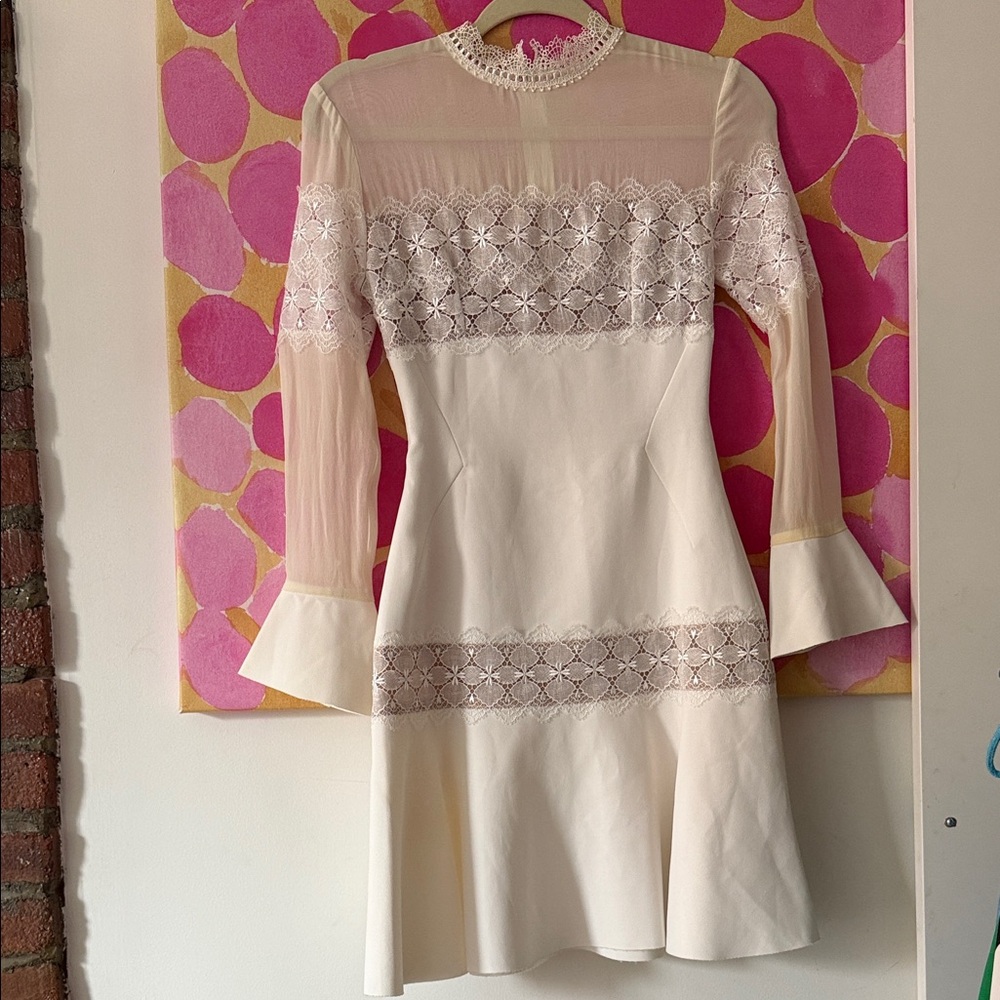 ❤️ NICHOLAS Ivory  Cream  Dress with lace inserts